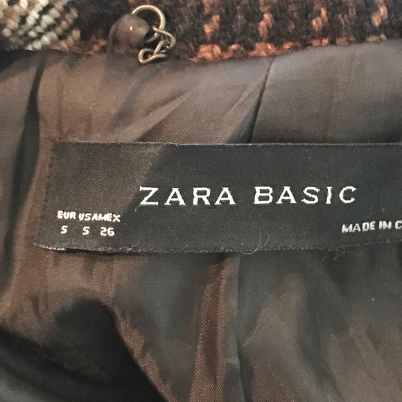 Zara Checked Wool Coat size Small - Picture 7 of 8